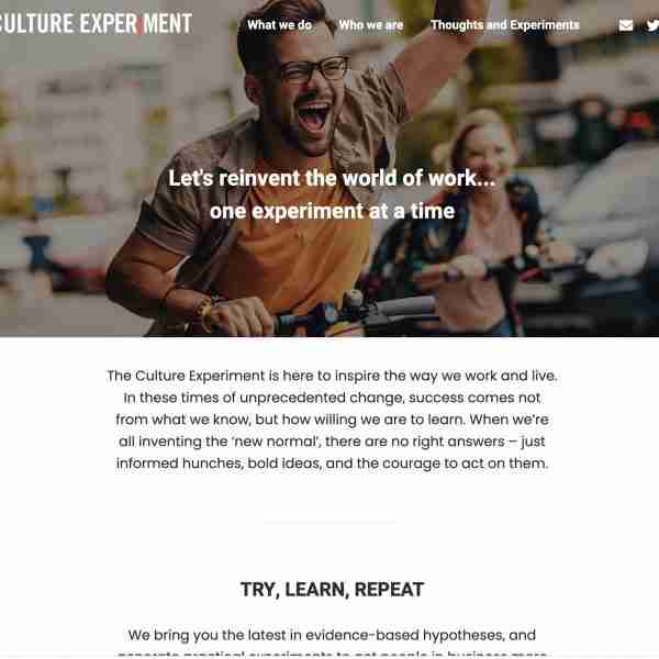 The Culture Experiment - Landing Page