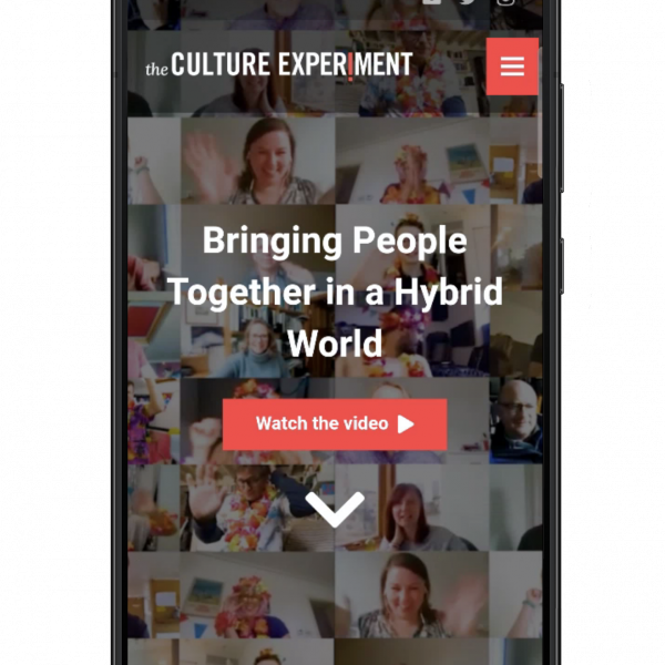The Culture Experiment website on mobile